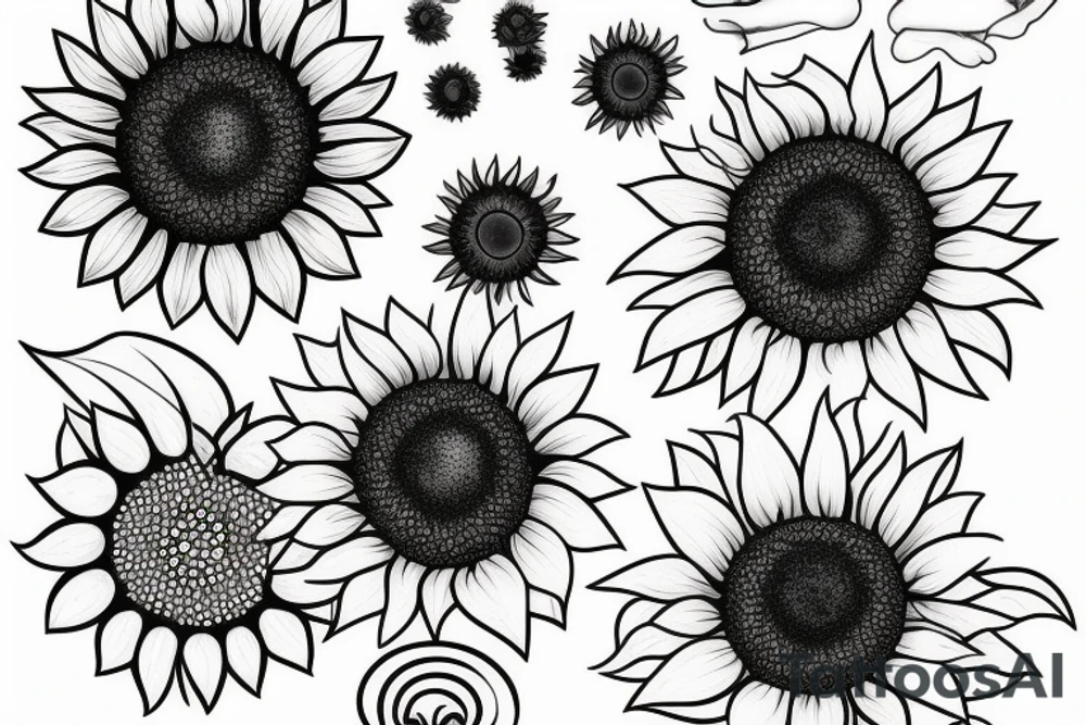 a sunflower just with outlines and no shading tattoo idea a sunflower just with outlines and no shading tattoo idea