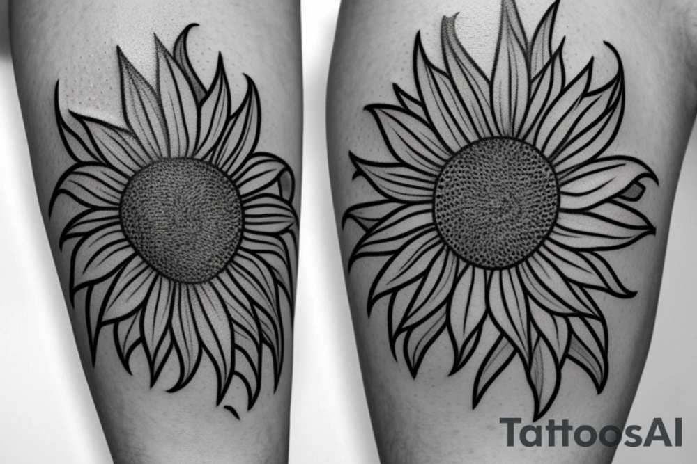 a sunflower just with outlines and no shading tattoo idea a sunflower just with outlines and no shading tattoo idea