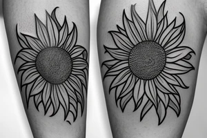 a sunflower just with outlines and no shading tattoo idea