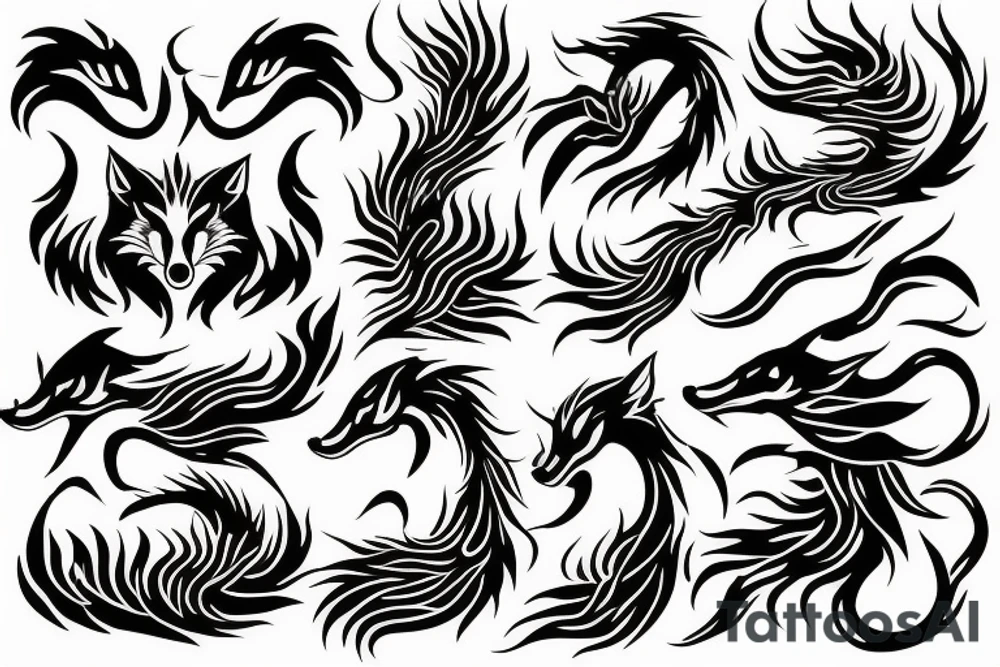 nine-tailed fox tattoo idea