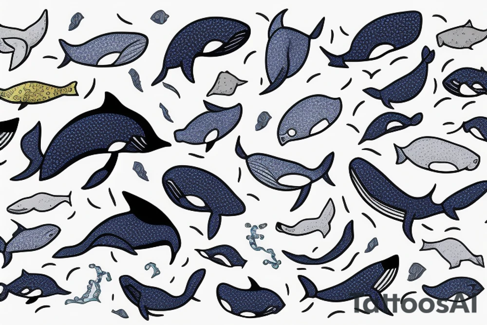 Whale in Ocean tattoo idea