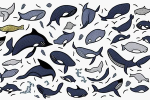 Whale in Ocean tattoo idea