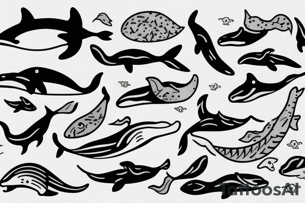 Whale in Ocean tattoo idea