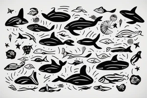 A whale in Ocean tattoo idea
