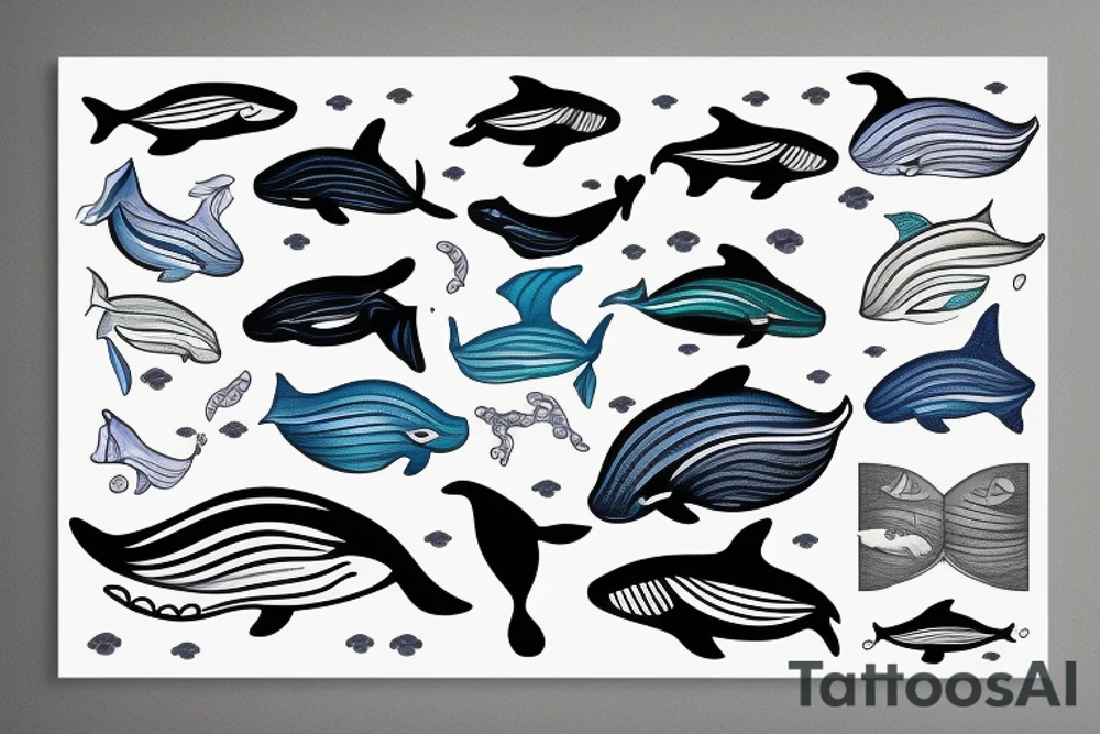 A whale in Ocean tattoo idea