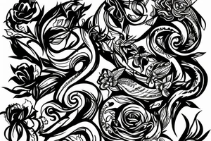 A cobra in a flower tattoo idea