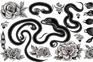 A cobra in a flower tattoo idea