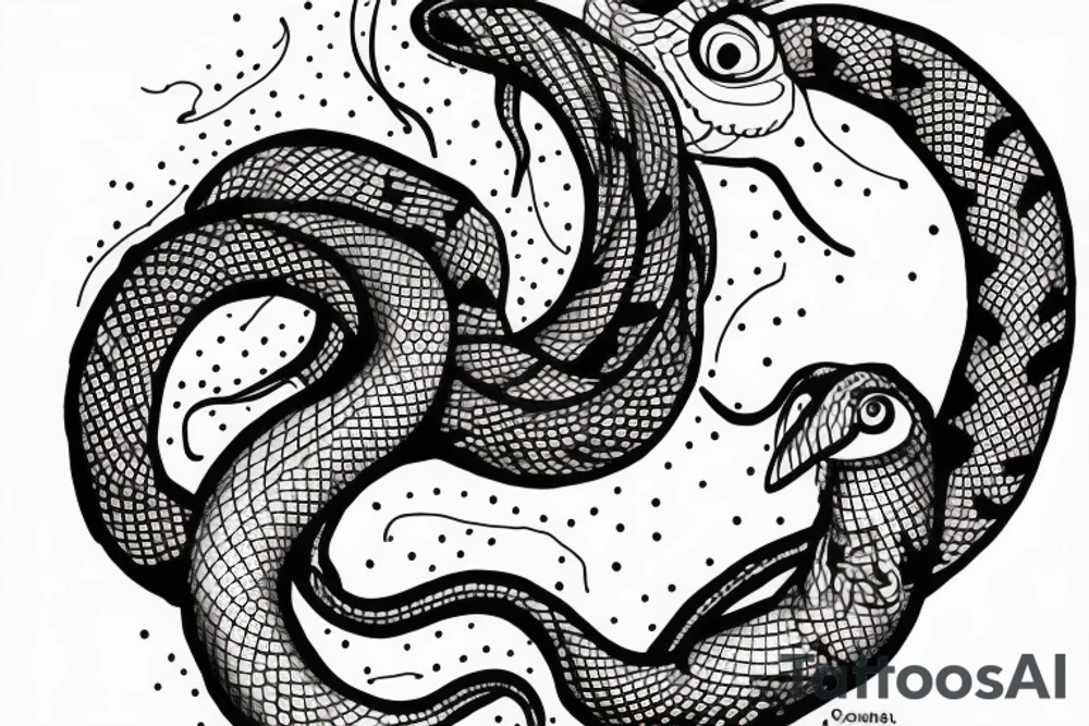 snake whit lilith tattoo idea