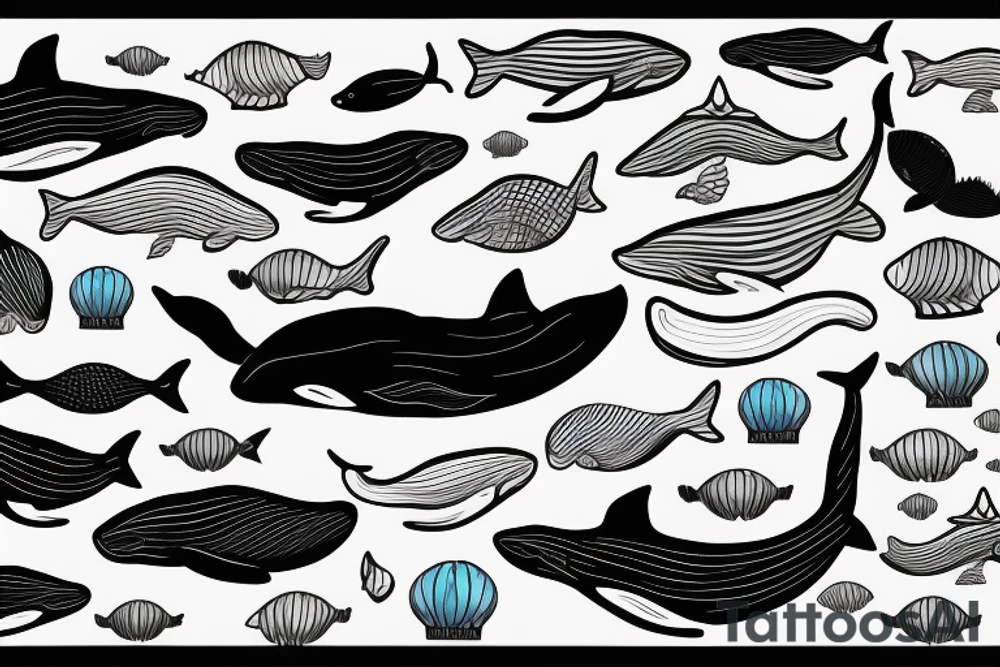 A whale in Ocean tattoo idea