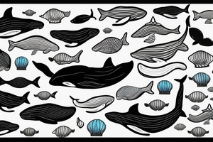 A whale in Ocean tattoo idea