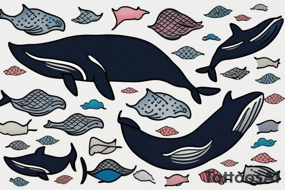 A whale in Ocean tattoo idea