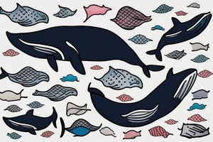 A whale in Ocean tattoo idea