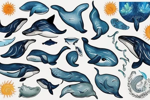 A whale in Ocean tattoo idea