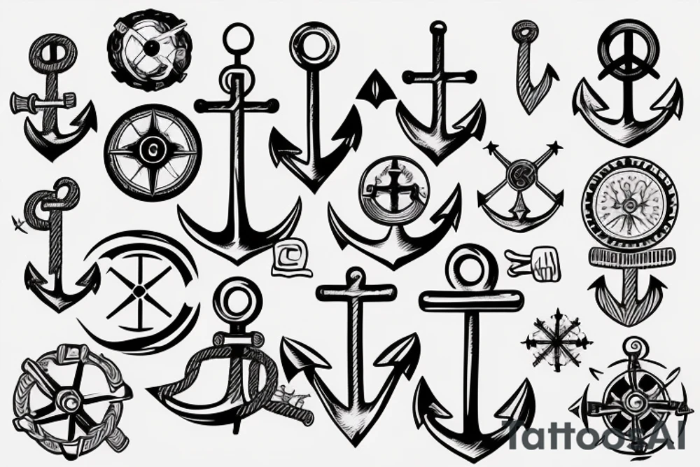 Anchor and compass tattoo idea