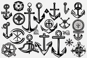 Anchor and compass tattoo idea