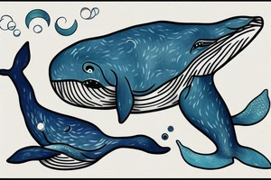 A whale in Ocean tattoo idea