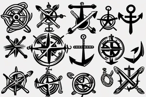 Anchor and compass tattoo idea