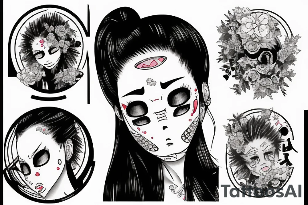 a girl crying in pain tattoo idea