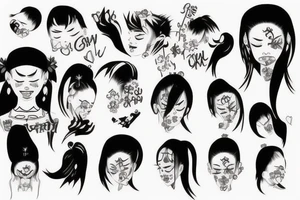 a girl crying in pain tattoo idea