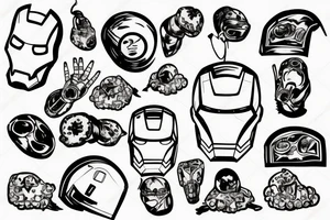 Iron man with turkey on his head like mr bean tattoo idea