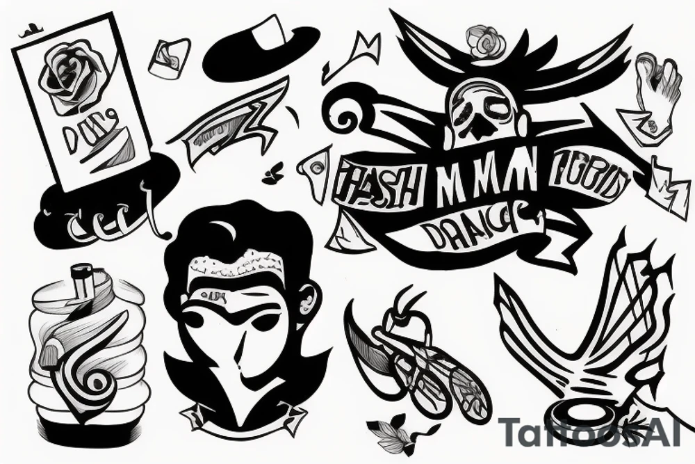 A man falling from a height tattoo idea