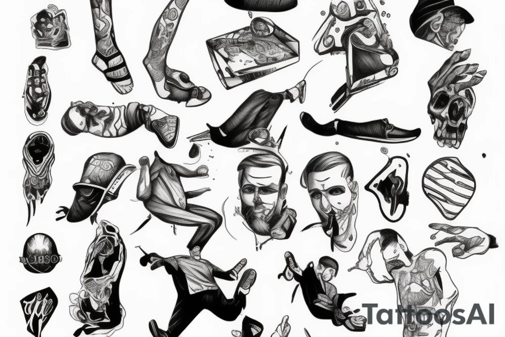 A man falling from a height tattoo idea