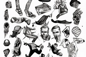 A man falling from a height tattoo idea
