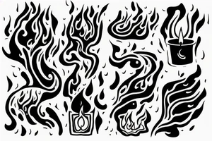 flame and hope for wrist, small candles tattoo idea