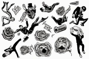A man falling from a height tattoo idea