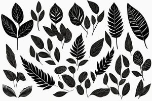 Delicate leaves with long branches tattoo idea