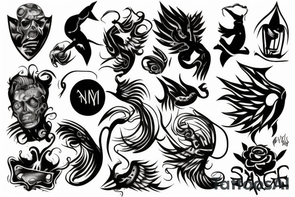 man falling tattoo idea