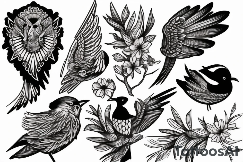 Cedar and bird tattoo idea