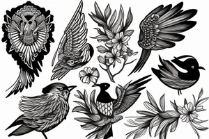 Cedar and bird tattoo idea