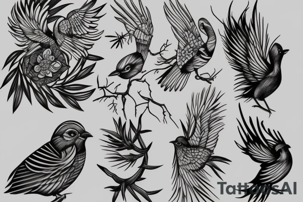 Cedar and bird tattoo idea