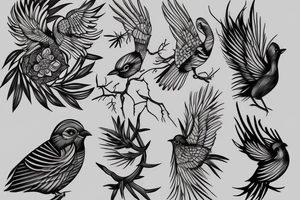 Cedar and bird tattoo idea