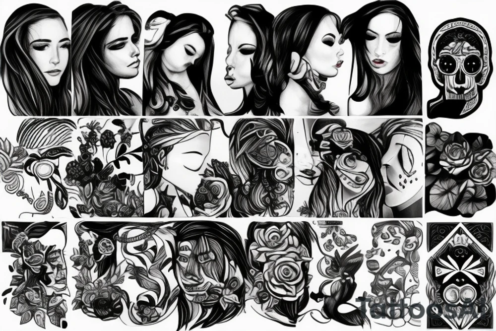 Profile of myself and my boyfriend tattoo idea