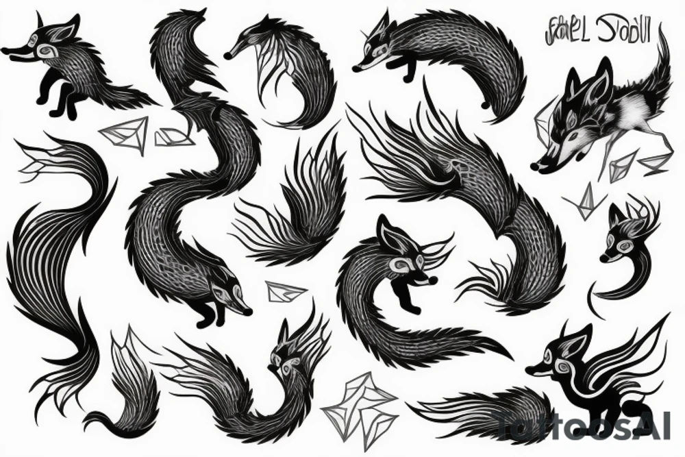 nine-tailed fox tattoo idea