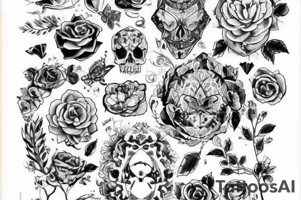 конь с развивающейся гривой и короной на голове tattoo idea