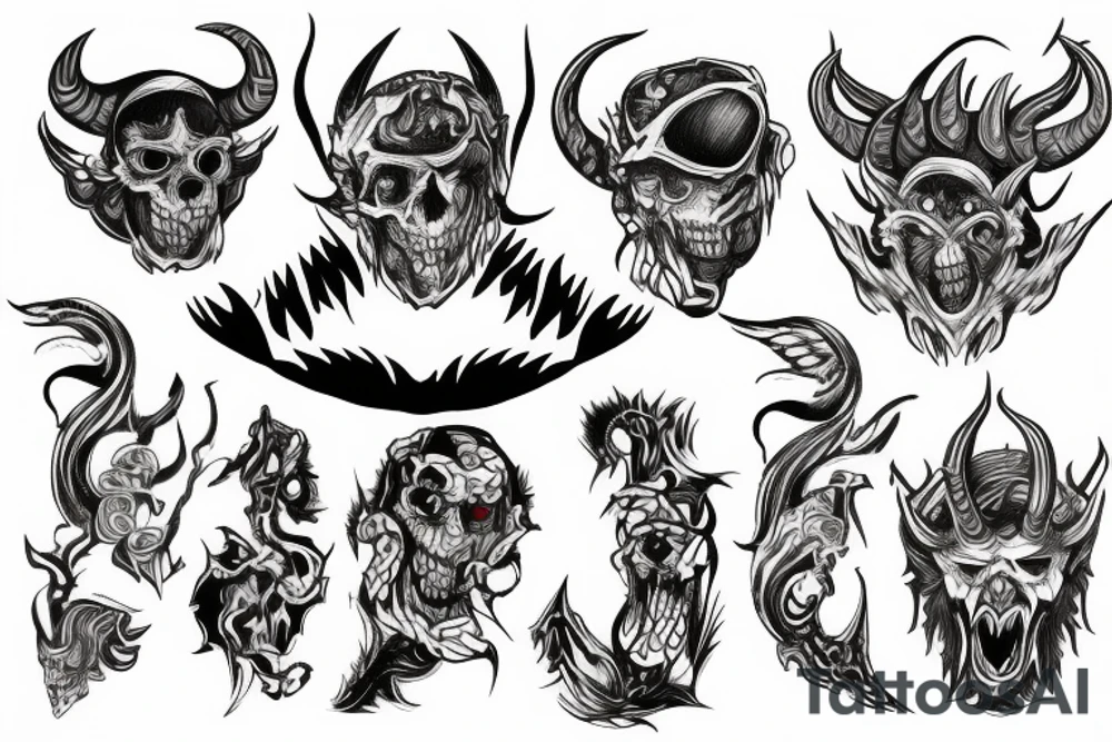 devil with m4 tattoo idea