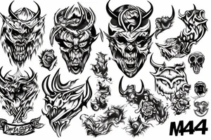 devil with m4 tattoo idea