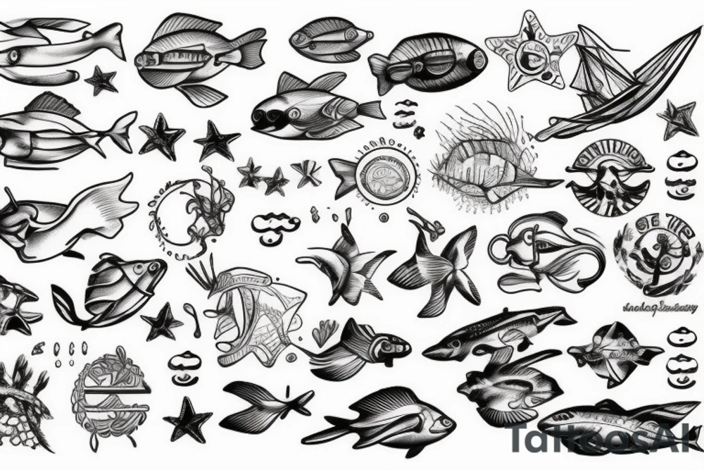 marine theme tattoo idea