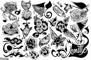 Family line art tattoo idea