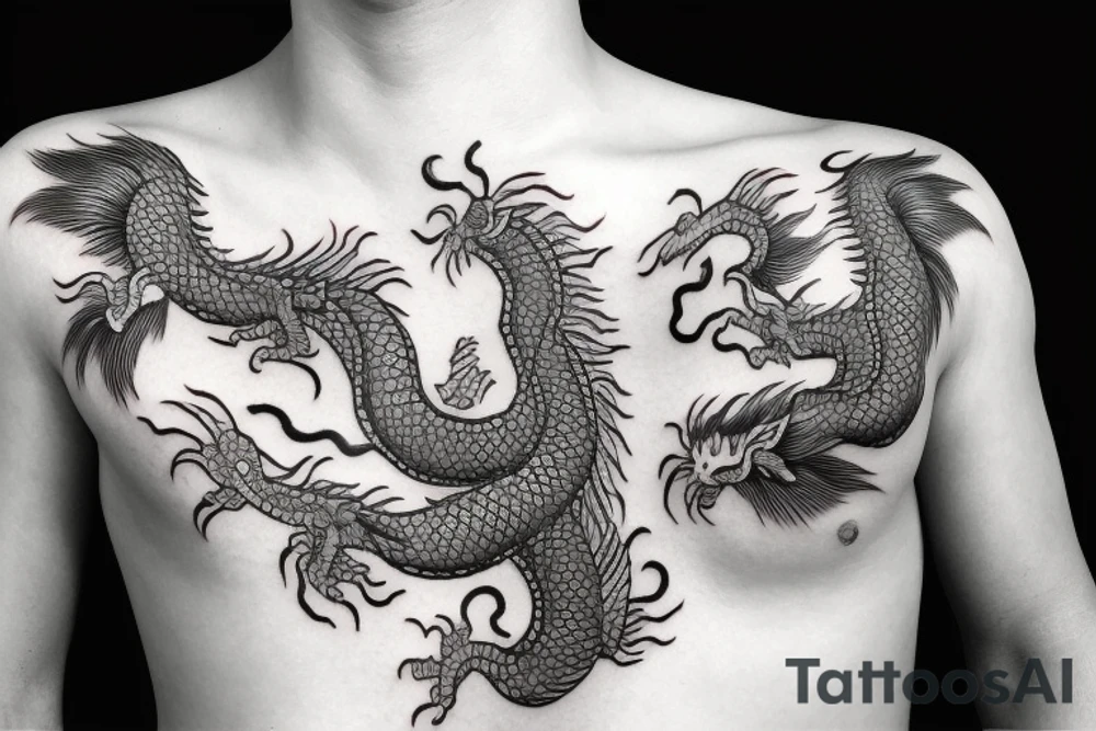 Chinese dragon with cancer tattoo idea