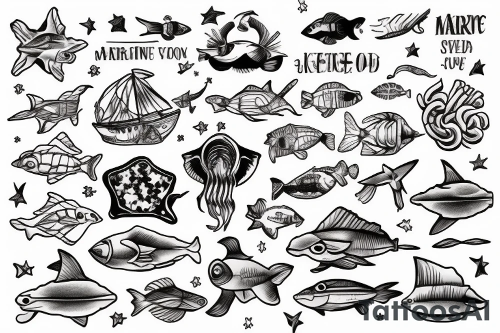 marine theme tattoo idea