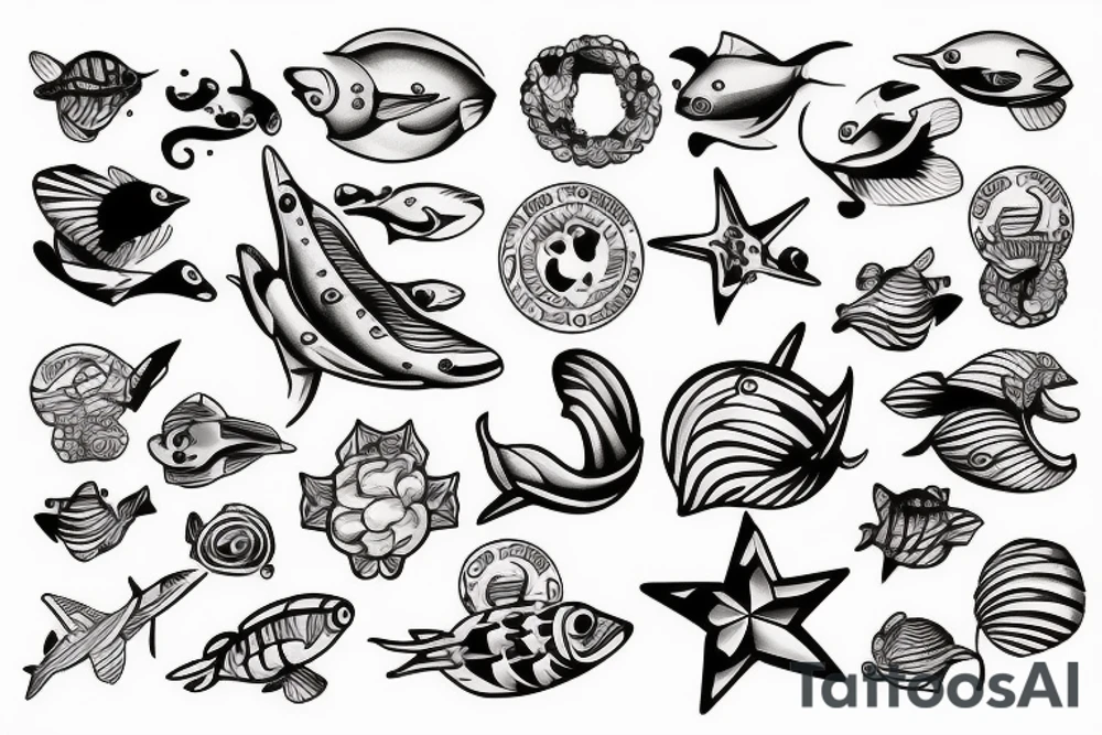 marine theme tattoo idea