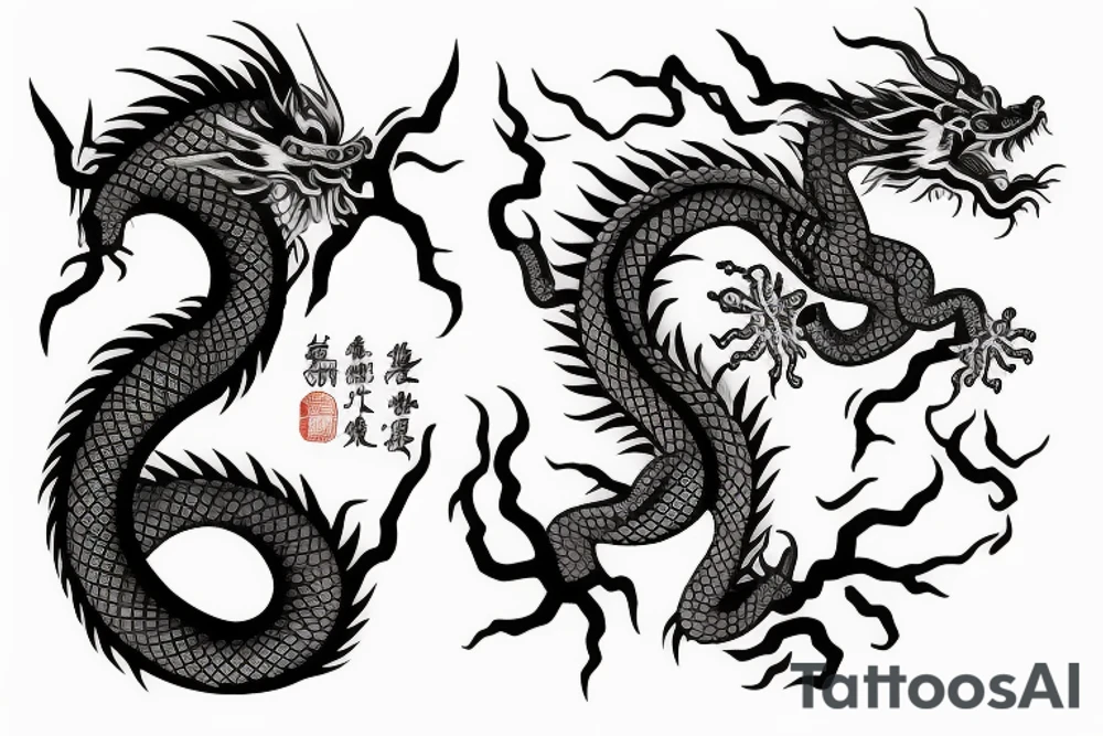 Chinese dragon and cancer tattoo idea