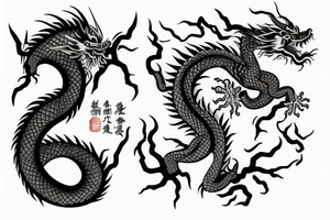 Chinese dragon and cancer tattoo idea
