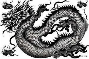 Chinese dragon and katana tattoo idea
