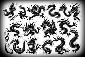 Chinese dragon and katana tattoo idea