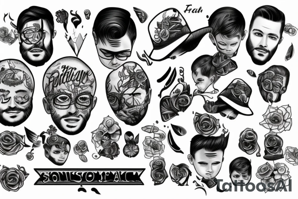 A son with his father tattoo idea